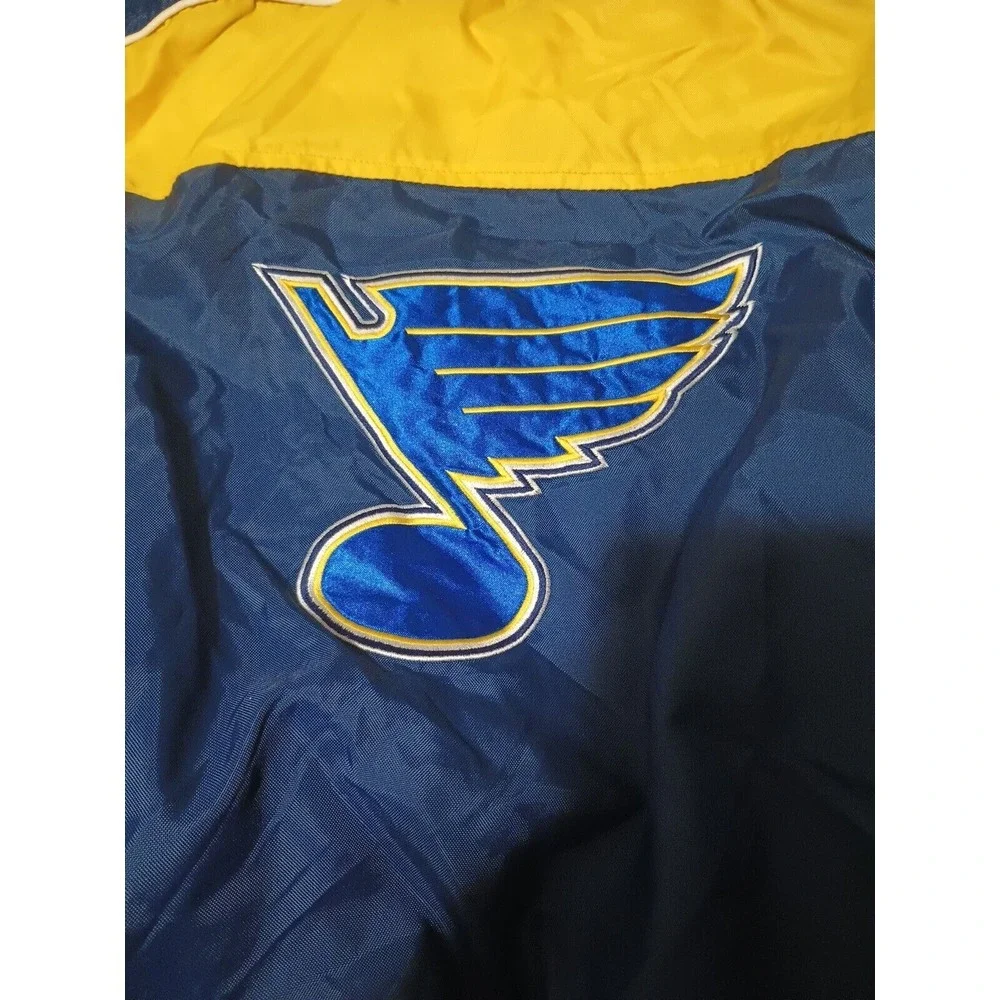 Vintage St Louis Blues Hockey Men's Reversible Jacket Blue‎ & Gold Size XL